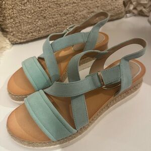 Kenneth Cole Light Blue Espadrille Sandals